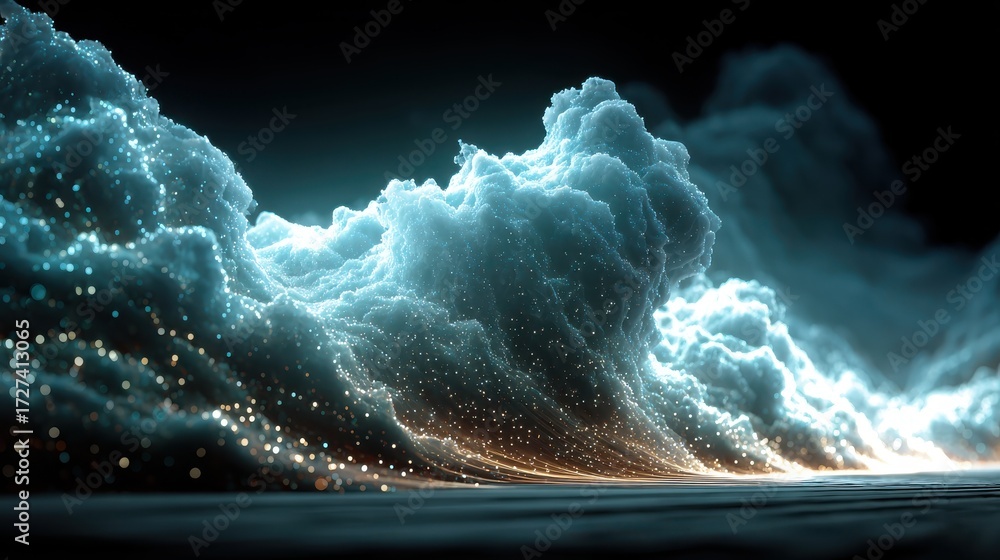 Canvas Prints stunning visualization of big data explosion with millions of particles