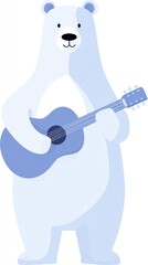 Polar bear playing guitar
