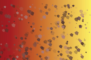 Red orange yellow gradient with scattered translucent pentagons abstract texture 1