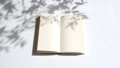 Open book with tree shadow