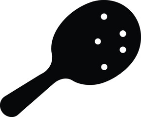 Black Pickleball Paddle Silhouette - Racket Sport Vector, Pickleball Equipment Silhouette - Paddle Vector Illustration