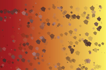 Red orange yellow gradient with scattered translucent pentagons abstract texture 3