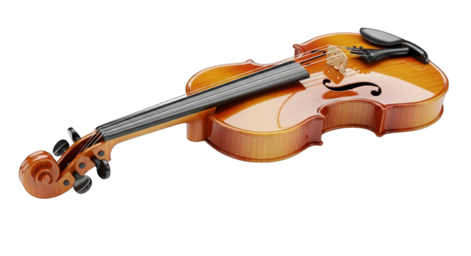 Polished Wooden Violin Instrument.