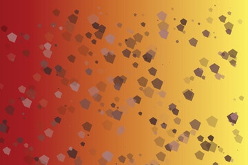 Red to yellow gradient with scattered translucent pentagons texture abstract