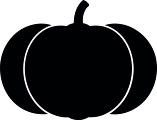Halloween Single Pumpkin Silhouette Vector Flat Style