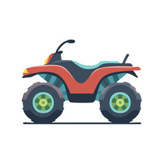 Orange All-Terrain Vehicle ATV with Large Tires and Teal Seat