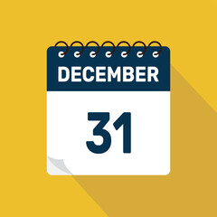 december 31 calendar icon vector illustration with design