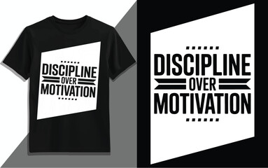 Discipline Over Motivation Quote, Success Mindset and Self-Development Concept Vector Illustration