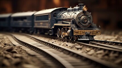 A photo of a train on a curved track