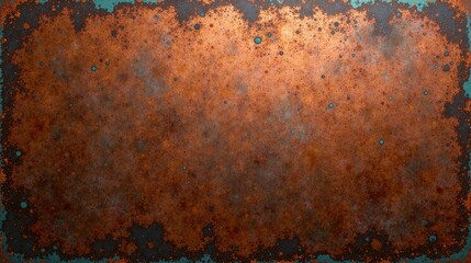 Rustic Copper Plate Texture with Distressed Edges and Patina Effects
