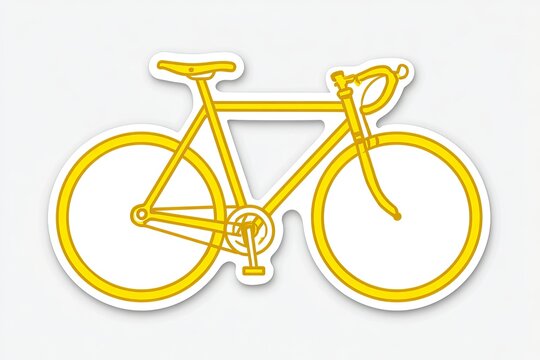 Yellow outline graphic of a bicycle
