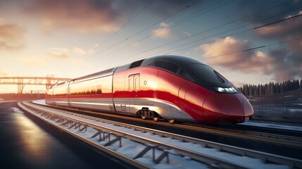 A photo of a train with aerodynamic shape