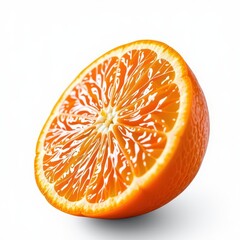 Single ripe orange isolated on white background, vibrant citrus fruit with smooth peel, healthy and juicy, perfect for food or beverage imagery, isolated, vitamin c