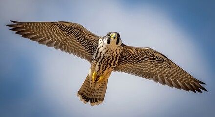 Flying Falcon in Sky.