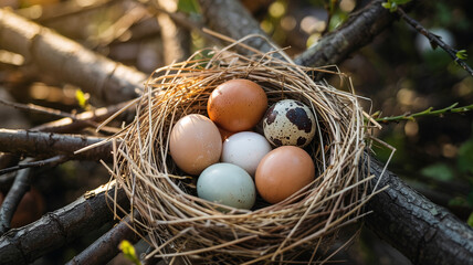 Eggs resting in homemade nests