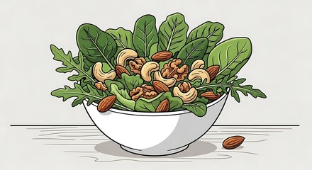 Nut  Greens Salad Bowl.