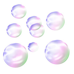set of colorful soap bubbles