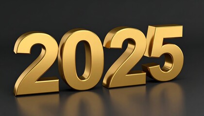 Gold 2025 numerals on dark background