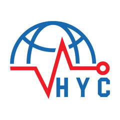 HYC letter design. HYC letter technology logo design. HYC Monogram logo design for an entrepreneur and business.
