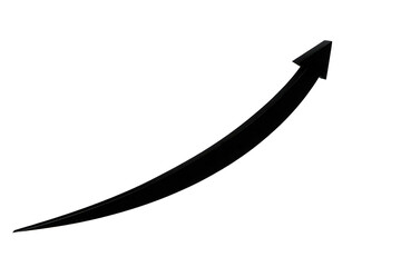 Black Upward Arrow Graphic on Transparent Background