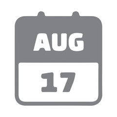 Fototapeta premium August 17 Calendar Icon