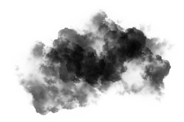 black smoke cloud on transparent background