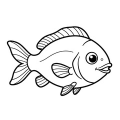 fish, coloring, cartoon, ocean, sea, animal, kids, cute, underwater, aquatic, drawing, outline, sketch, lineart, fins, scales, gills, eyes, tail, water, swim, marine, reef, fun, school, printable, art