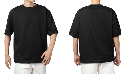 Black Oversized T-Shirt Mockup Front and  Back