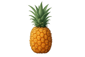 Fototapeta premium Ripe whole pineapple tropical fruit with transparent background