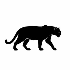 panther, silhouette, clipart, vector, graphic, wild, animal, predator, black, feline, cat, jungle, nature, stealth, walk, sleek, powerful, beast, wildlife, illustration, shadow, hunter, carnivore, mam
