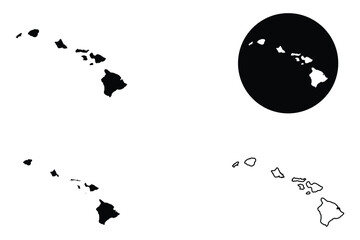 Map of Hawaii island, Hawaiian islands silhouette vector art illustration eps10 © Anda