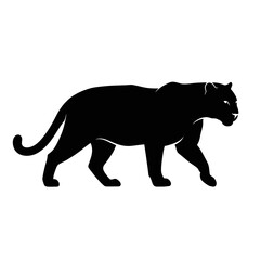 panther, silhouette, clipart, vector, graphic, wild, animal, predator, black, feline, cat, jungle, nature, stealth, walk, sleek, powerful, beast, wildlife, illustration, shadow, hunter, carnivore, mam
