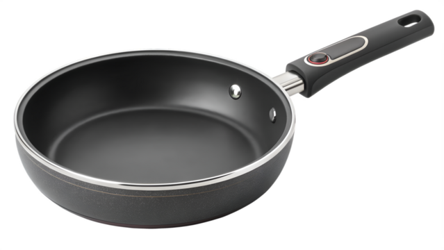 Black non stick frying pan with silver rim and black handle non stick pan cookware