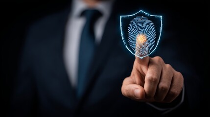 Biometric Security Scan for Digital Identity Access in Cyber Technology System Concept