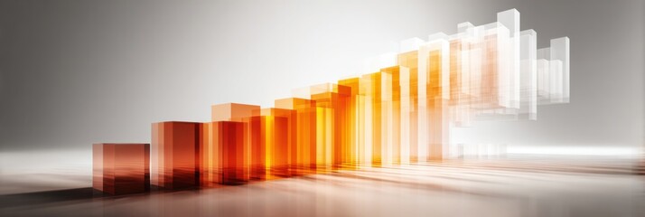 Modern Abstract Representation of Data Growth With Clear and Vibrant Geometric Shapes