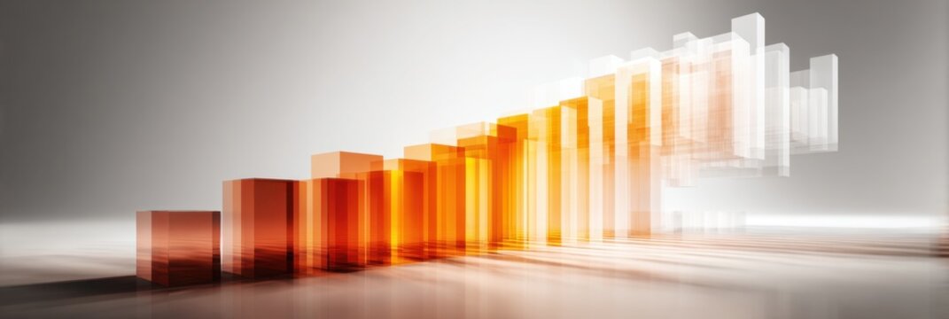 Modern Abstract Representation of Data Growth With Clear and Vibrant Geometric Shapes