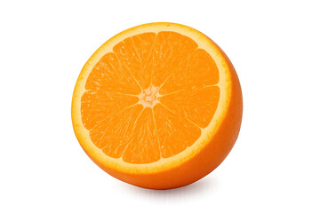 Fototapeta premium Half juicy orange fruit showing fresh citrus pulp