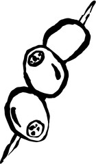 Hand drawn Greek themed ink vector illustration. Olive