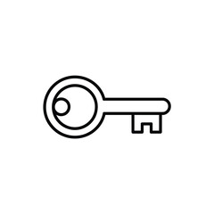 Simple line art drawing of an old fashioned key