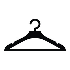 Simple black silhouette of a clothes hanger