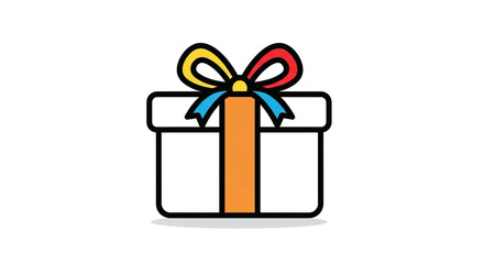 Colorful gift box vector illustration for birthday present christmas or holiday celebration design element