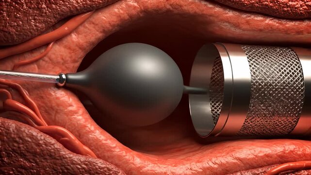 Visual aid coronary artery bypass grafting close-up. Medical concept