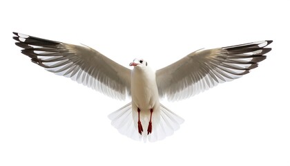 Flying seagull in flight
