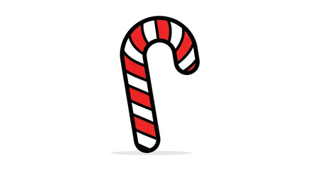 Candy cane christmas holiday season sweet treat red and white striped festive december illustration