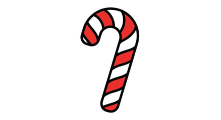 Christmas candy cane vector illustration holiday sweet treat peppermint stick red and white striped design