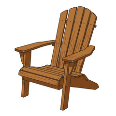 Adirondack, chair, clipart, wooden, outdoor, seating, patio, illustration, furniture, deck, lawn, backyard, garden, graphic, relax, summer, rustic, wood, seat, design, leisure, porch, cottage, comfort