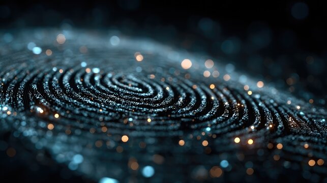 Explore the digital frontier with this mesmerizing fingerprint design, ideal for cybersecurity, technology or futuristic concepts, sparking innovation and captivating audiences
