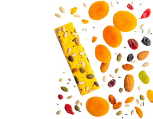Granola Bar with Fruits and Seeds – Transparent PNG