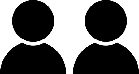 Illustrations of human user icons arranged in a simple, solid line style. People, group, and team pictograms are perfect for app, website, and business interface design.