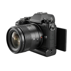 Fototapeta premium Professional digital camera with lens isolated on transparent background